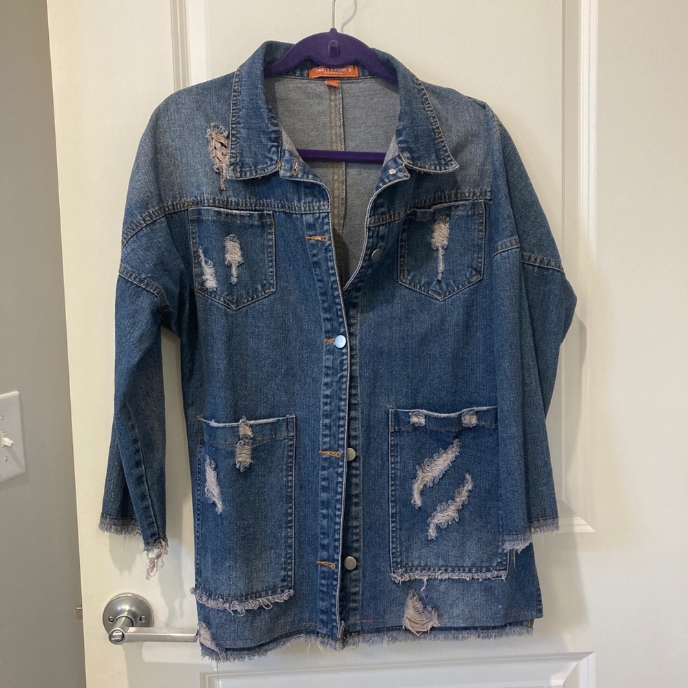 Thirty 6 point 5 Distressed Denim Jacket Womens Small